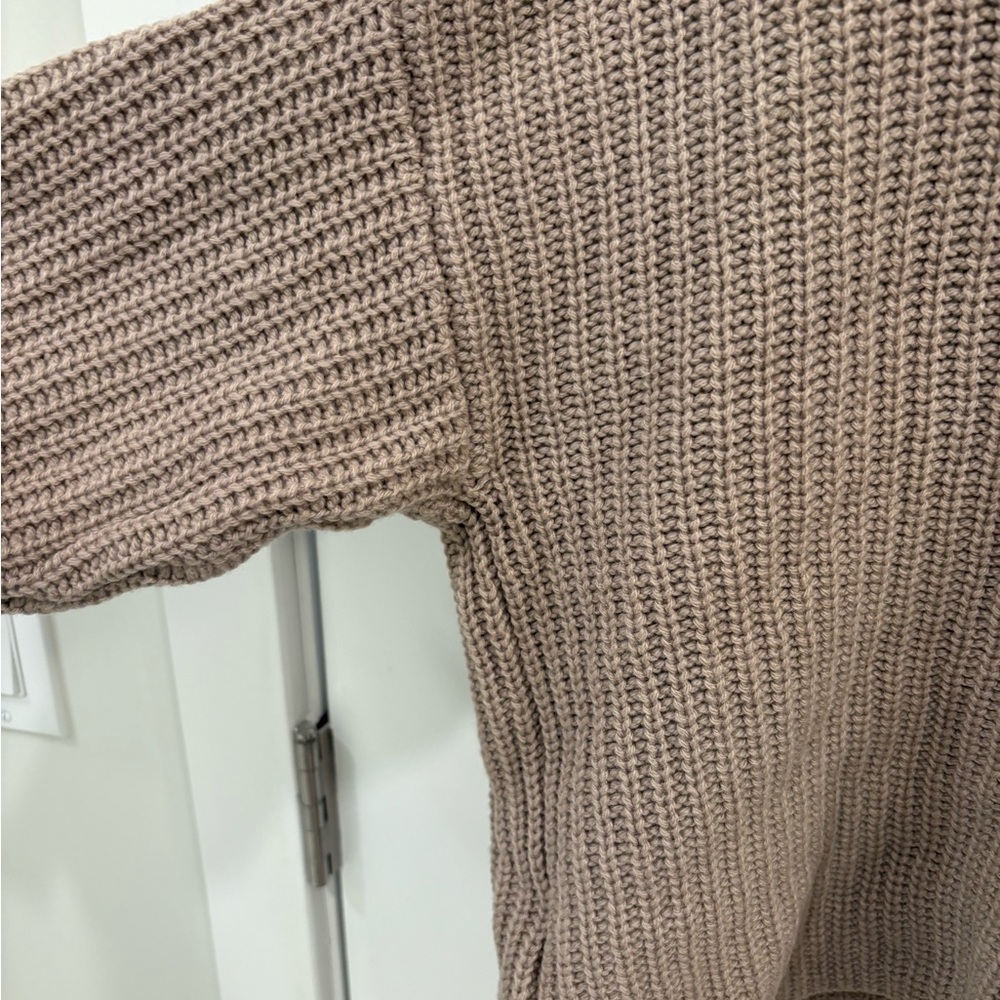 Vince Brown Boatneck Yak Wool Knit Cropped Sweater Size XS - Picture 9 of 13